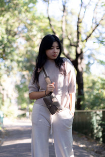 Maglione girocollo in maglia a maniche corte