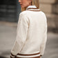 Maglione in maglia con scollo a V a righe