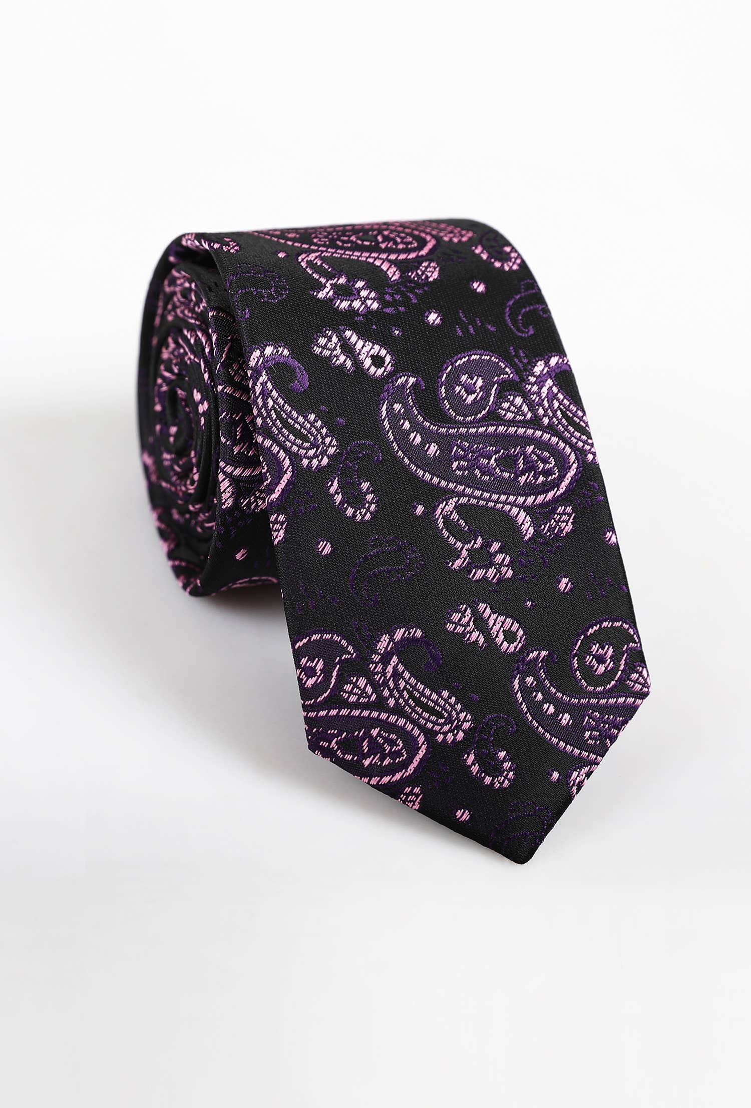 Cravatta nera fantasia paisley