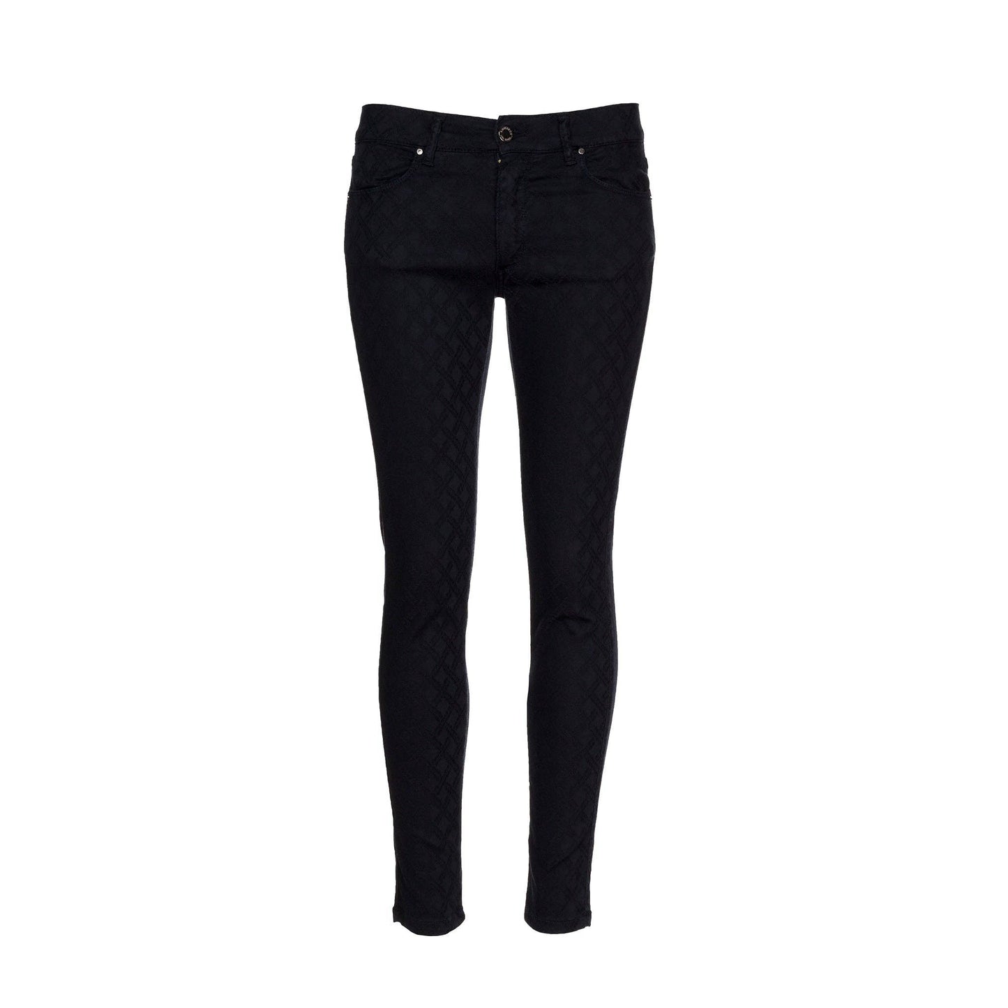 Pantaloni skinny jacquard in cotone stretch