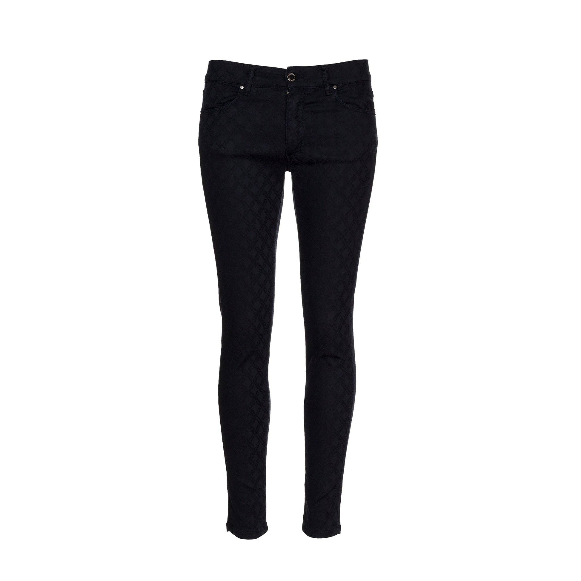 Pantaloni skinny jacquard in cotone stretch