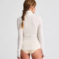 Maglia dolcevita Anna in lana bianco sporco