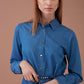 Camicia lunga in denim con cintura