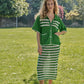 Completo coordinato in maglia a righe