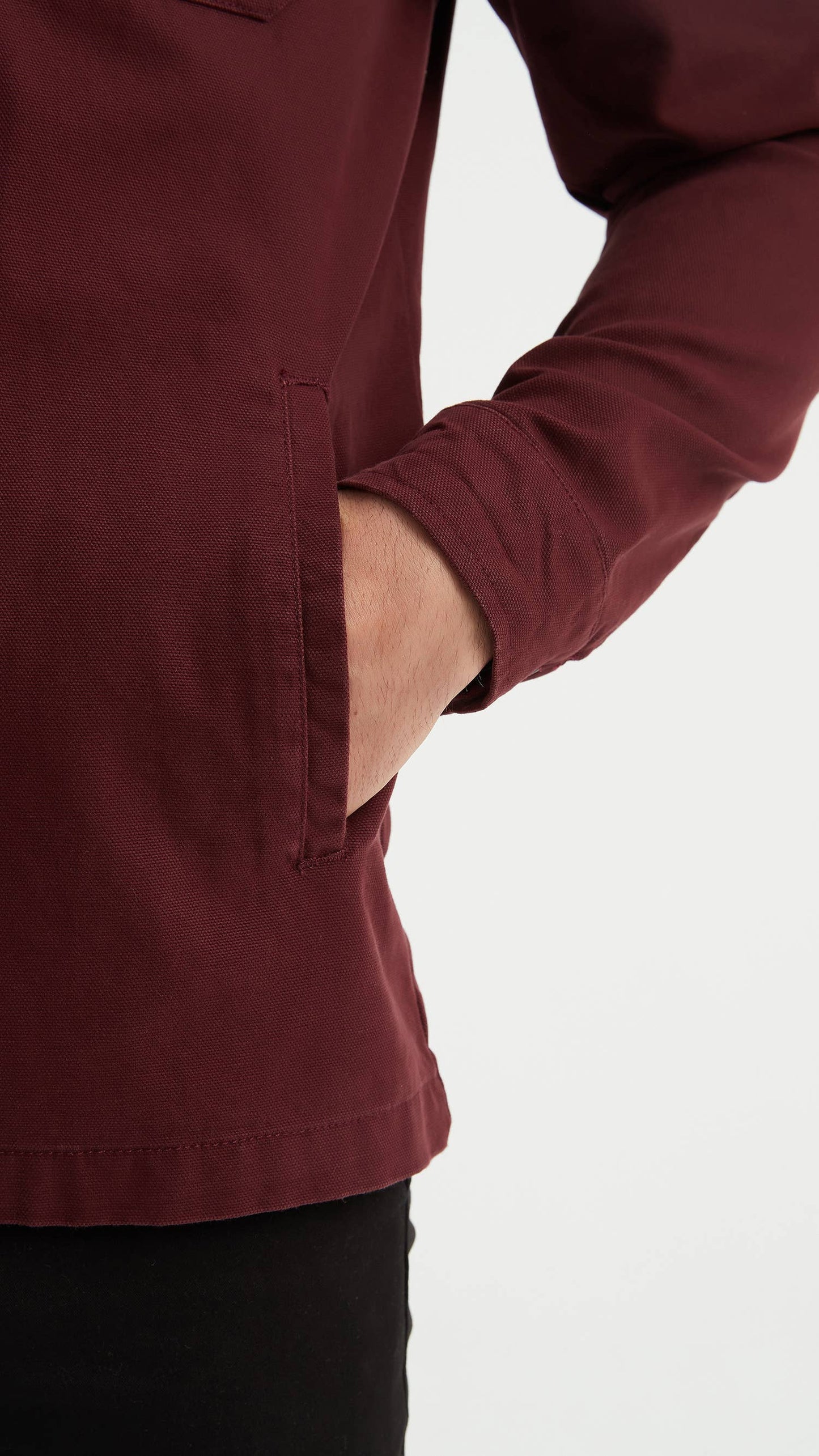 Giacca overshirt chic bordeaux in cotone