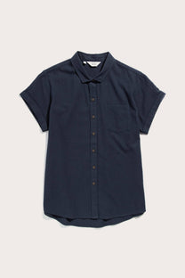 Camicia Bea in seersucker blu navy