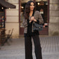 Maglia animalier con scollo a V