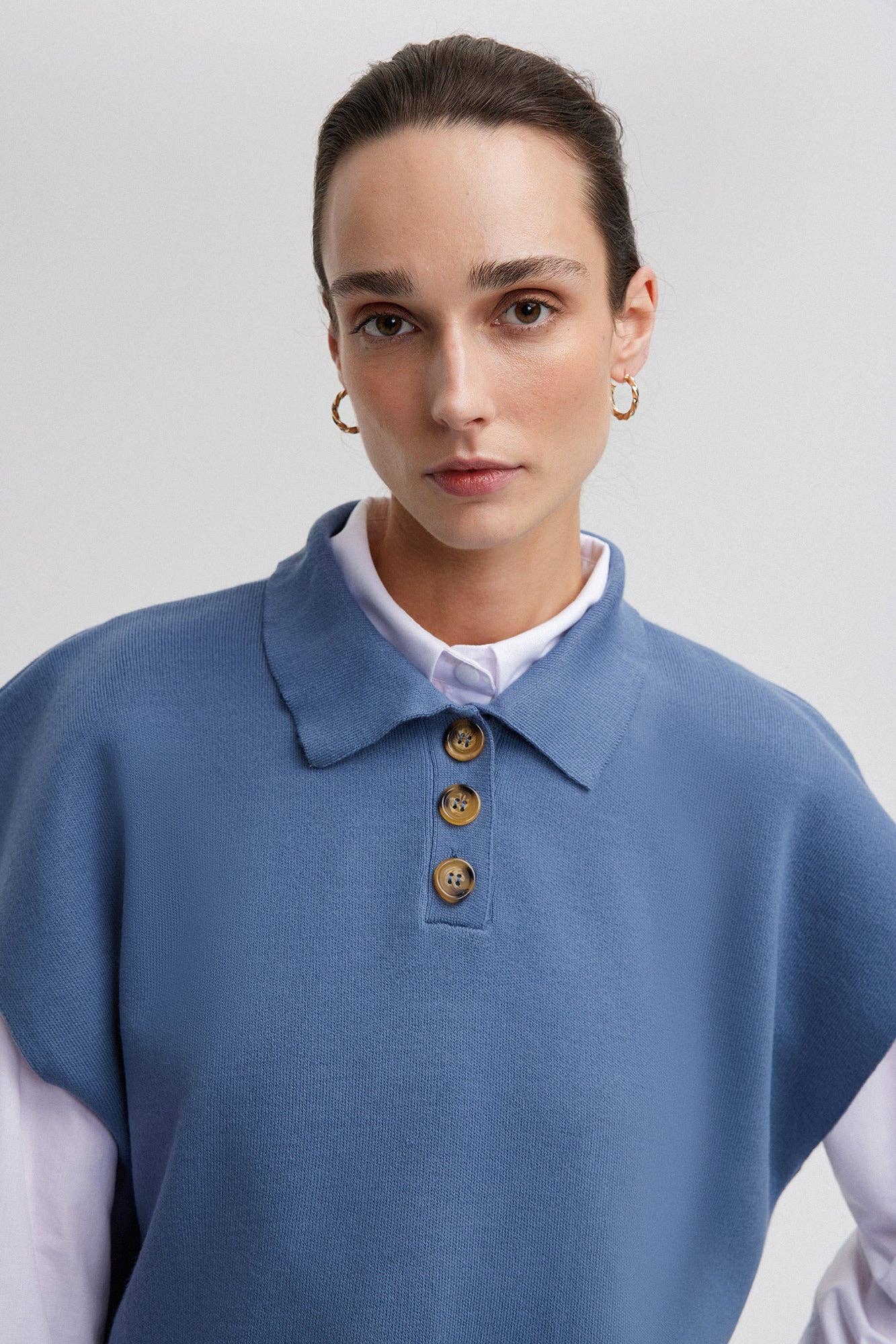 Gilet in maglia con scollo a polo