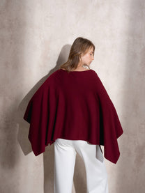 Mantella in maglia con scollo rotondo