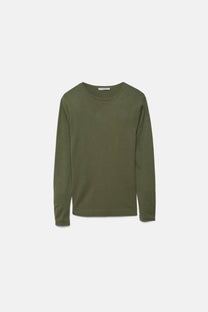 Maglione in maglia rasata con girocollo