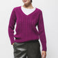 Maglione in maglia strutturata con scollo a V