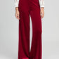 Pantaloni a Zampa in Velluto Rosso