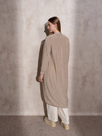 Cardigan lungo metallizzato da donna