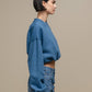 Felpa cropped oversize in misto cotone