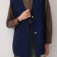 Gilet lungo in crêpe con bottoni