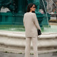 Pantaloni in maglia testurizzata a gamba dritta