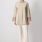 Camicia beige con polsini in organza
