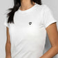 T-shirt donna bianca antimacchia in cotone