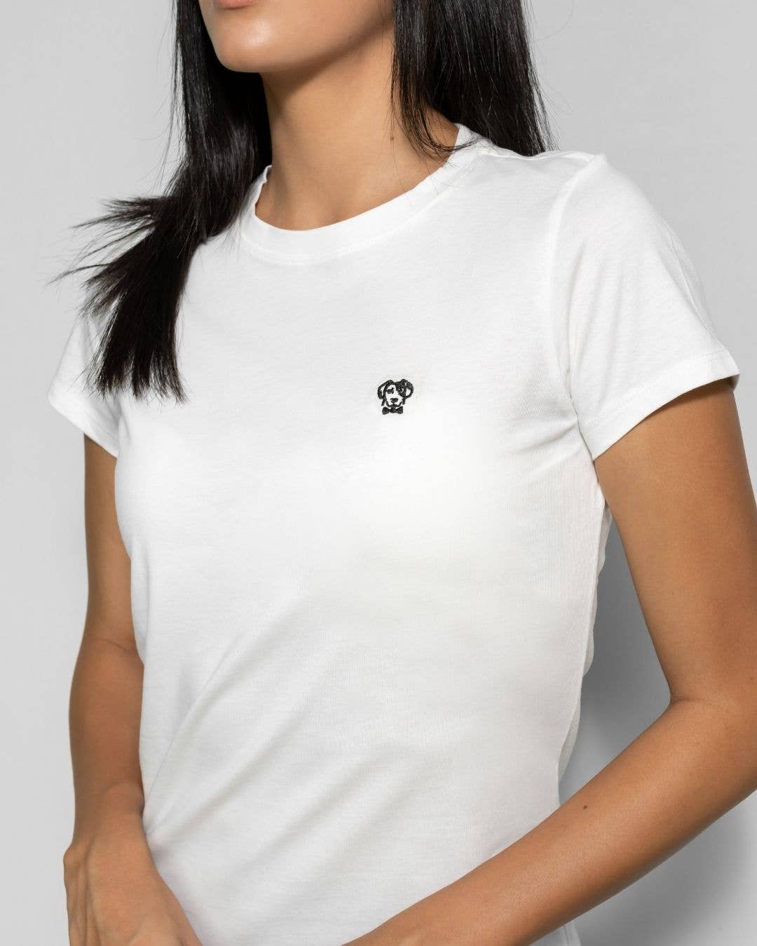 T-shirt donna bianca antimacchia in cotone