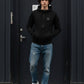 Felpa con cappuccio con zip Chimp nera