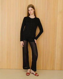 Pantaloni neri in maglia glitterata