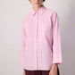 Camicia a righe in cotone rosa