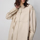 Camicia lunga con dettaglio papillon in misto cotone