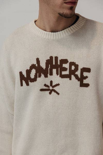Maglione beige Nowhere in cotone biologico