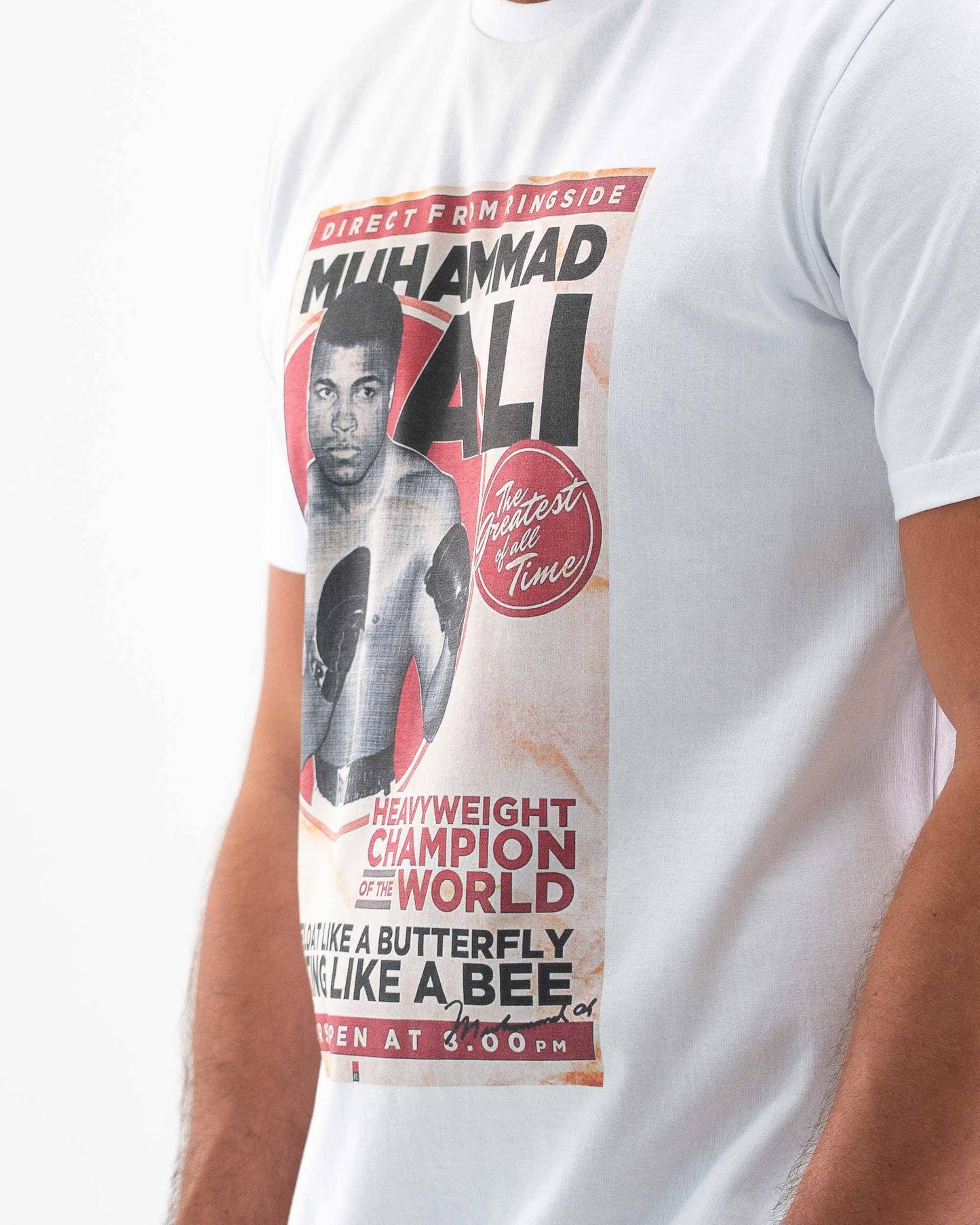 T-shirt Muhammad Ali con stampa boxing in cotone biologico