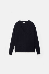 Maglione a maglia strutturata con scollo a V