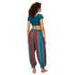 Pantaloni estivi lunghi boho in rayon multicolor