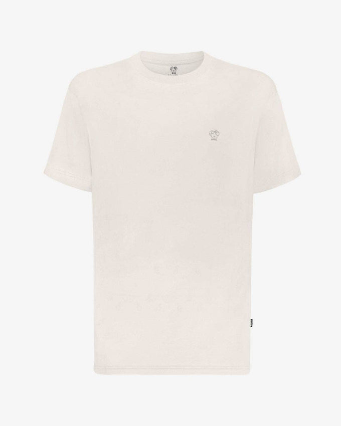 T-shirt antimacchia con logo avorio