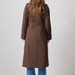 Trench in cotone con cintura e bottoni oro