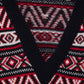 Abito in maglia jacquard con scollo a V
