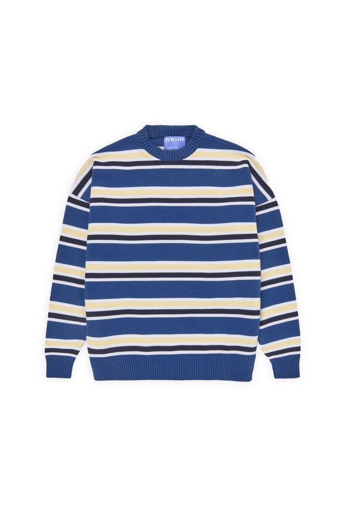 Maglione a righe blu brillante in cotone organico