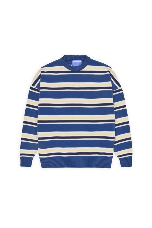 Maglione a righe blu brillante in cotone organico