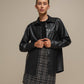 Camicia oversize in ecopelle nera da donna