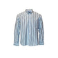 Camicia button-down a righe blu da uomo