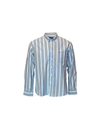 Camicia button-down a righe blu da uomo