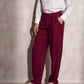 Pantaloni a pieghe a vita alta da donna