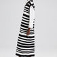 Abito maxi in maglia a righe senza maniche con collo alto