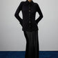 Camicia in denim nera con bottoni in metallo