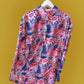 Camicia in viscosa con stampa floreale tropicale