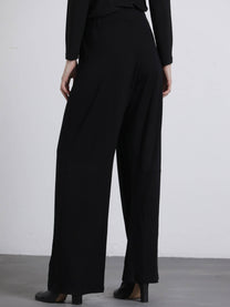 Pantaloni palazzo con pinces e vita elastica