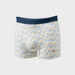Boxer in cotone biologico con fantasia foglie