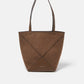 Borsa shopper in feltro con inserti effetto pelle