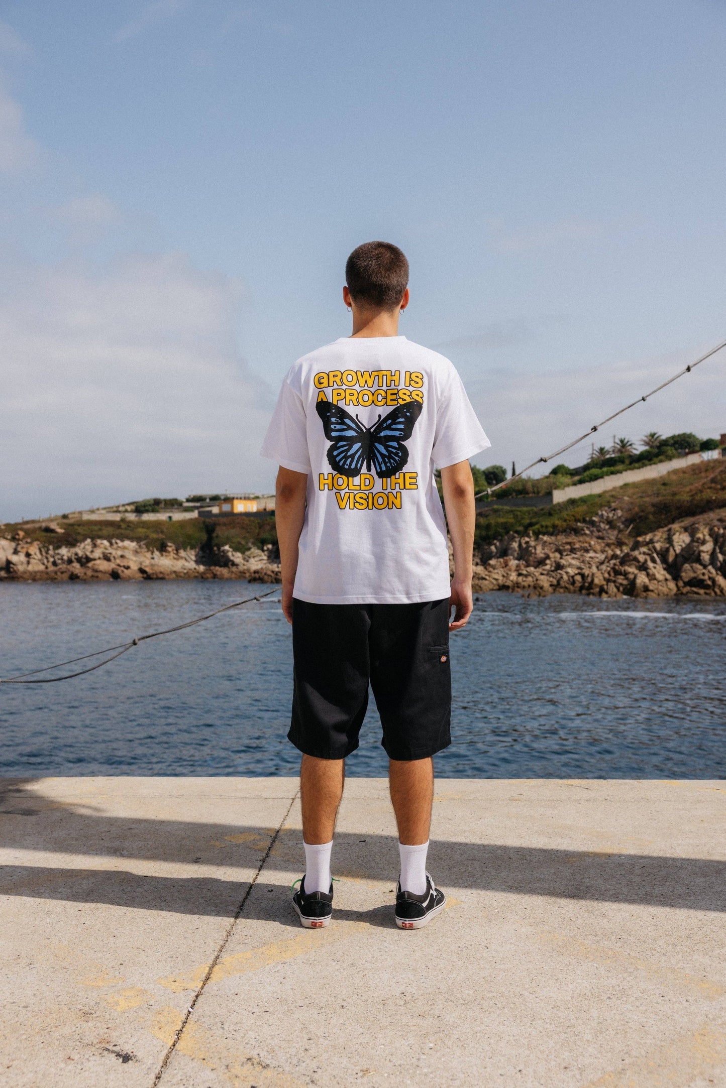 T-shirt bianca oversize Butterfly in cotone biologico