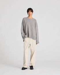 Maglione Vigga in lana d’agnello grigio melange
