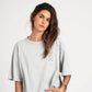 T-shirt oversize in cotone biologico con stampa leopardo