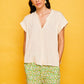 Camicia Benidorm beige a maniche corte
